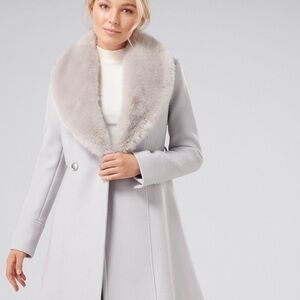 Ever New Emilia Coat with Detachable Faux Fur Collar size 0
